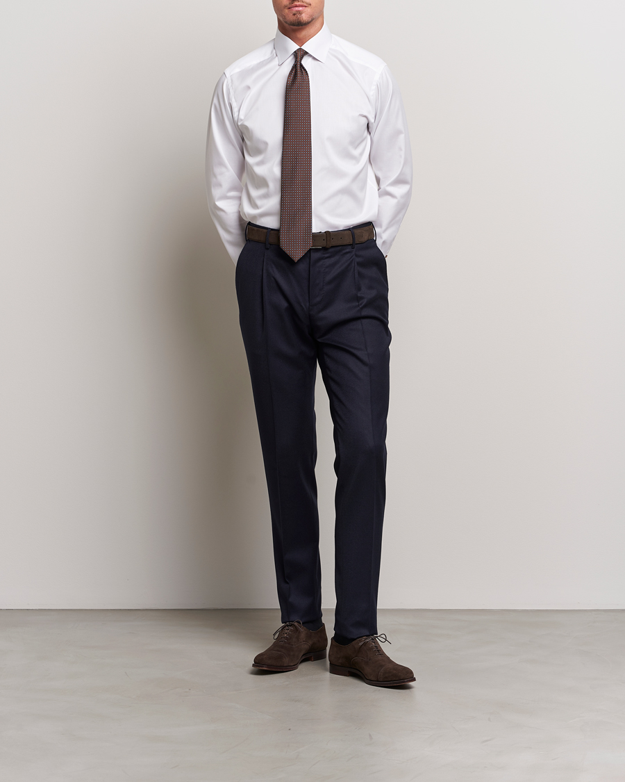 Homme | Chemises | Eton | Slim Fit Signature Twill Contrast Shirt White