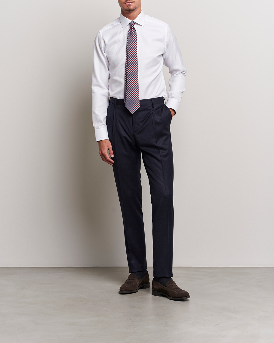 Homme | Chemises | Eton | Slim Fit Royal Dobby Contrast Shirt White