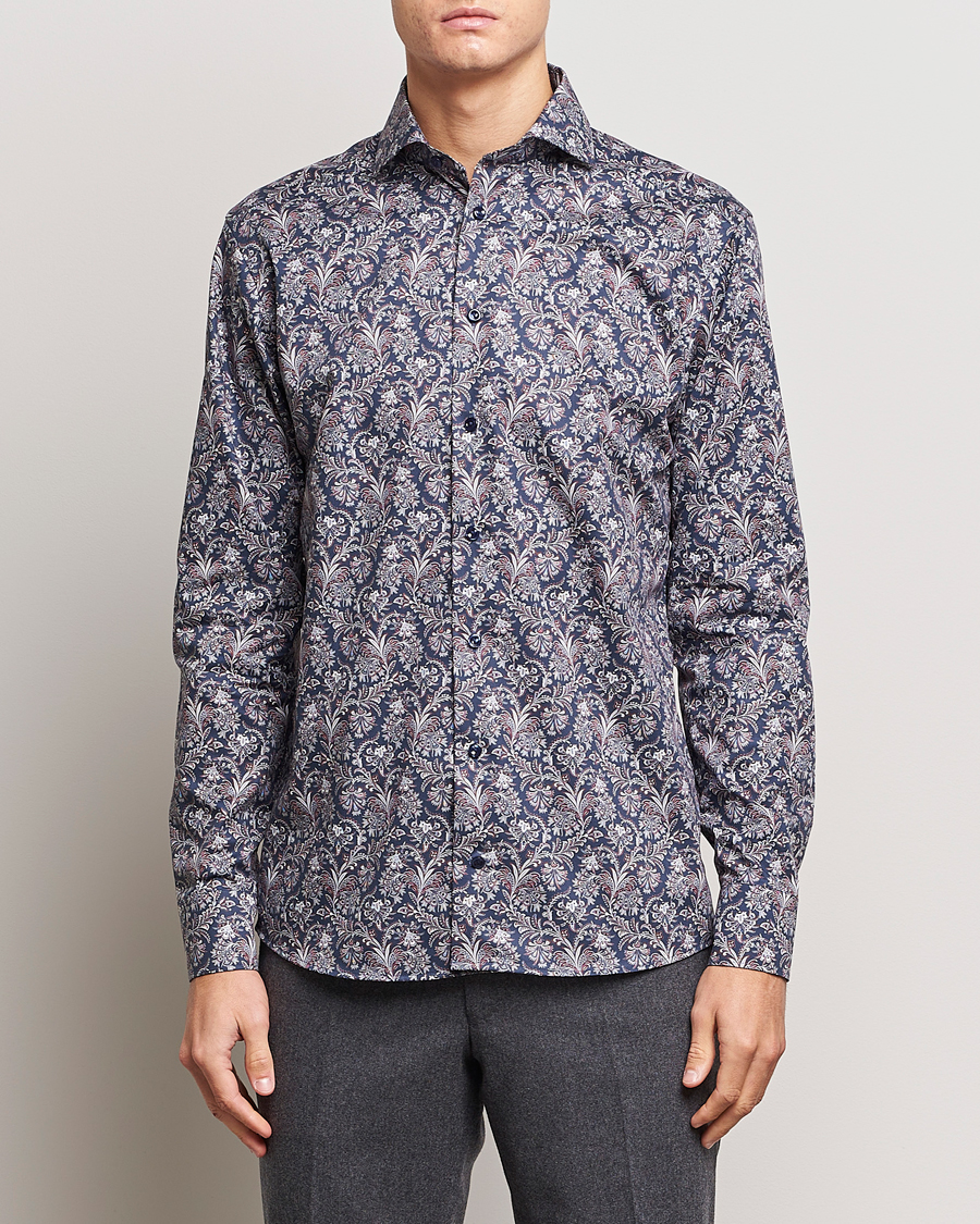 Homme | Chemises | Eton | Slim Fit Signature Twill Printed Shirt Navy Blue