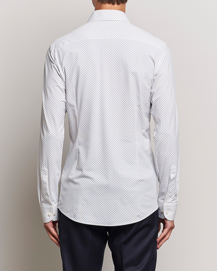 Homme | Chemises | Eton | Slim Fit Four Way Stretch Printed Shirt Beige