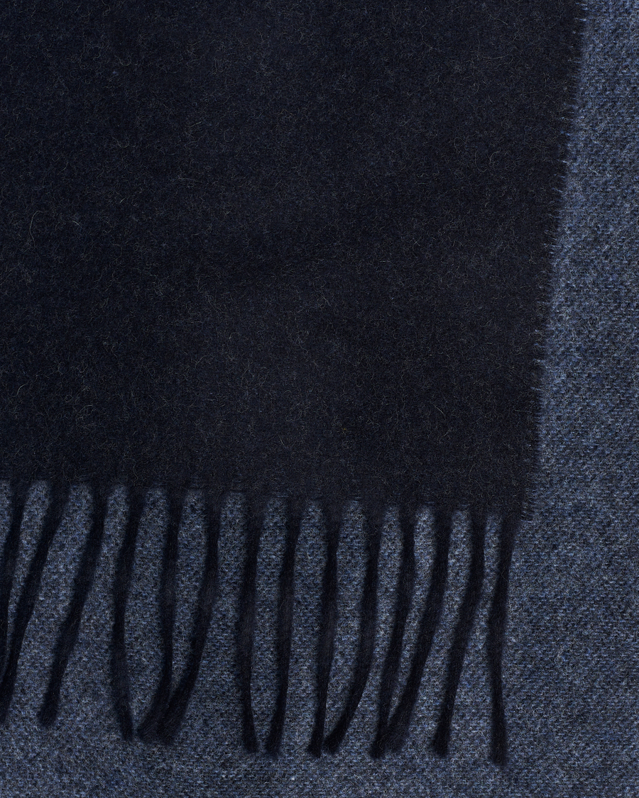 Homme | Eton Wool Two-Faced Scarf Navy/Blue | Eton | Wool Two-Faced Scarf Navy/Blue
