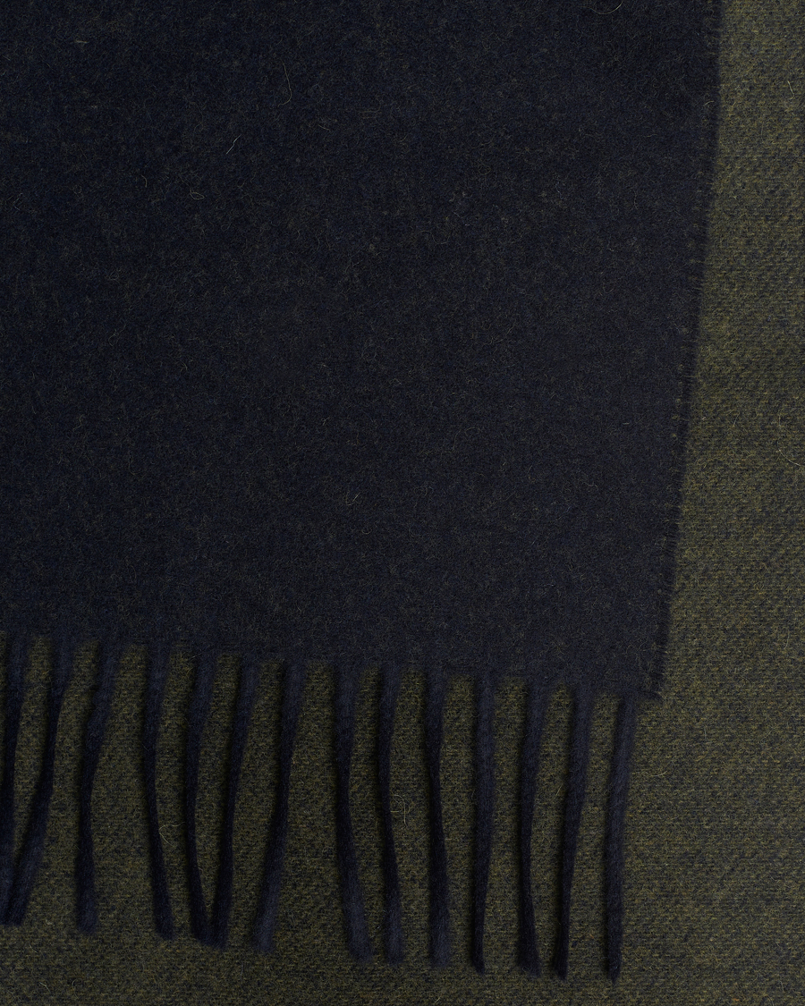 Homme | Eton Wool Two-Faced Scarf Green/Navy | Eton | Wool Two-Faced Scarf Green/Navy