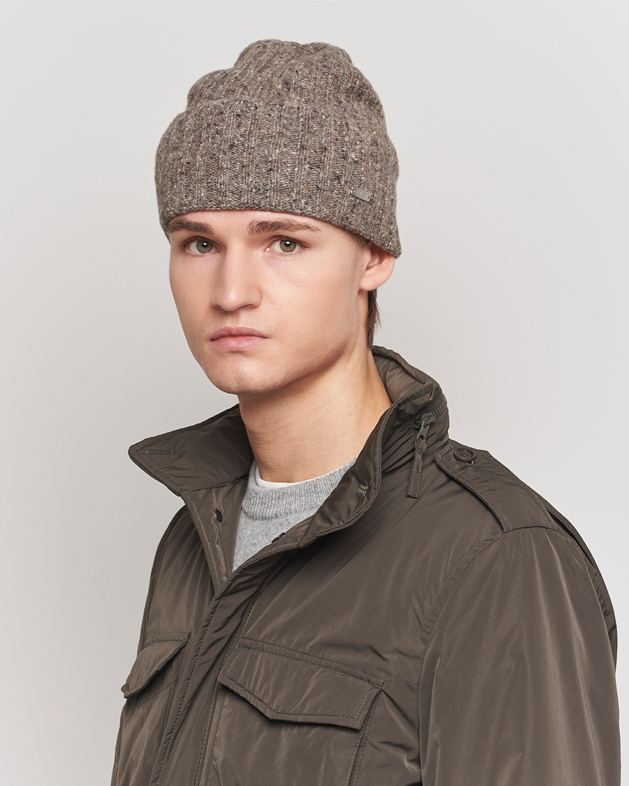 Homme | Eton Wool Blend Donegal Beanie Beige | Eton | Wool Blend Donegal Beanie Beige