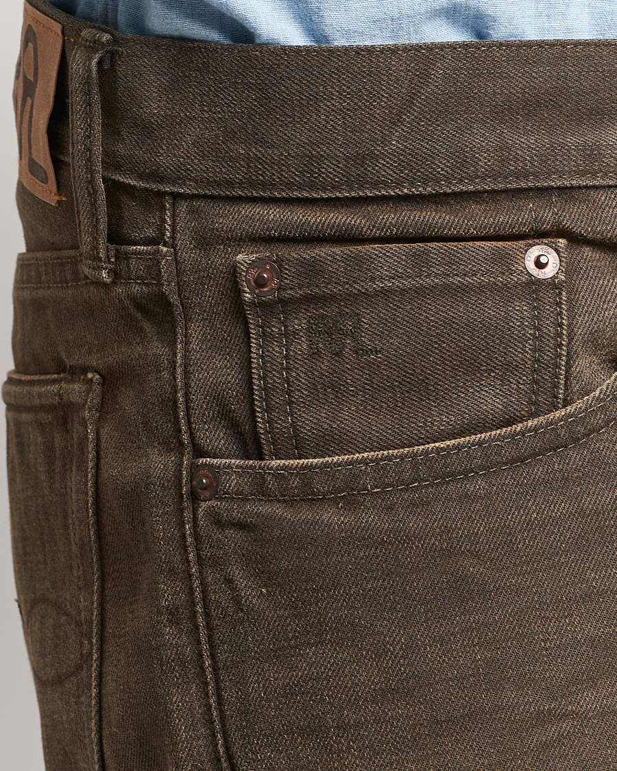 Homme | Jeans | RRL | Slim Fit 5-Pocket Denim Distressed Brown