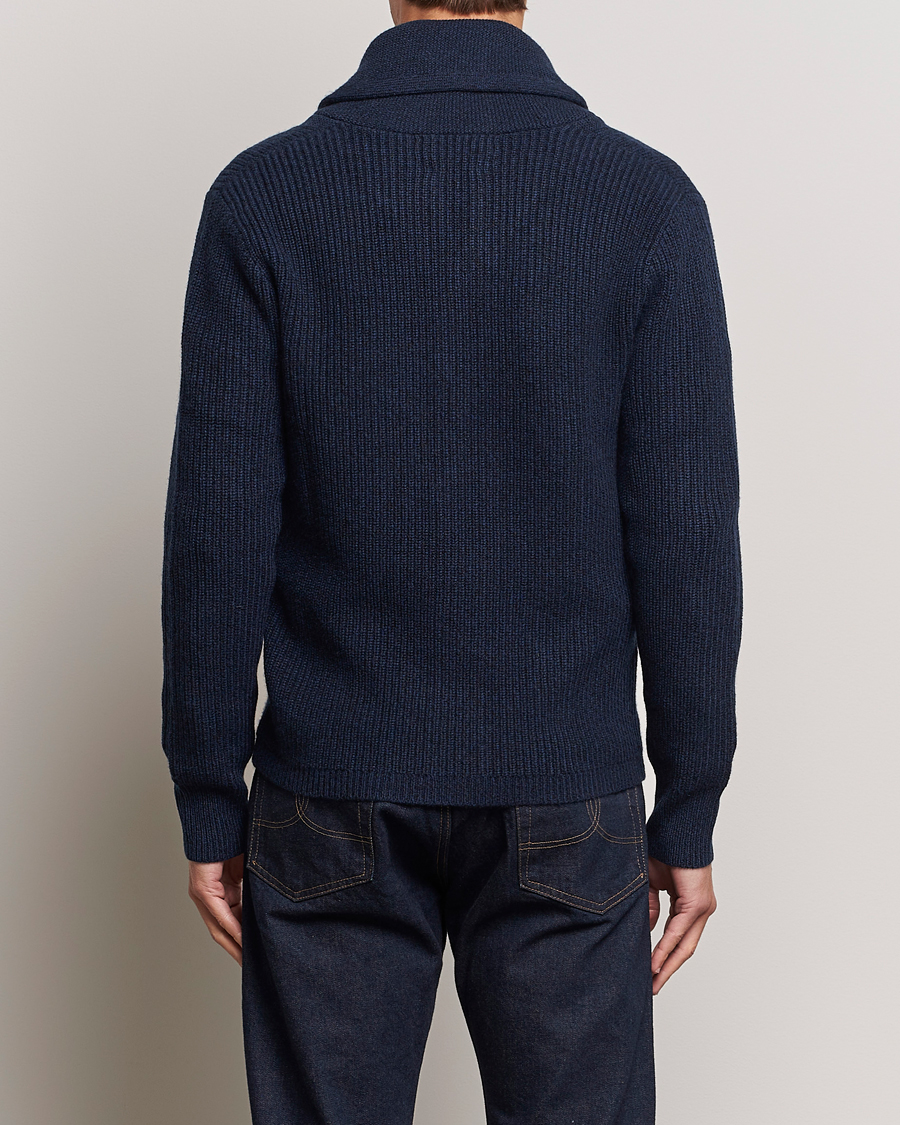 Homme | Pulls Et Tricots | RRL | Recycled Cashmere Shawl Cardigan Navy Heather