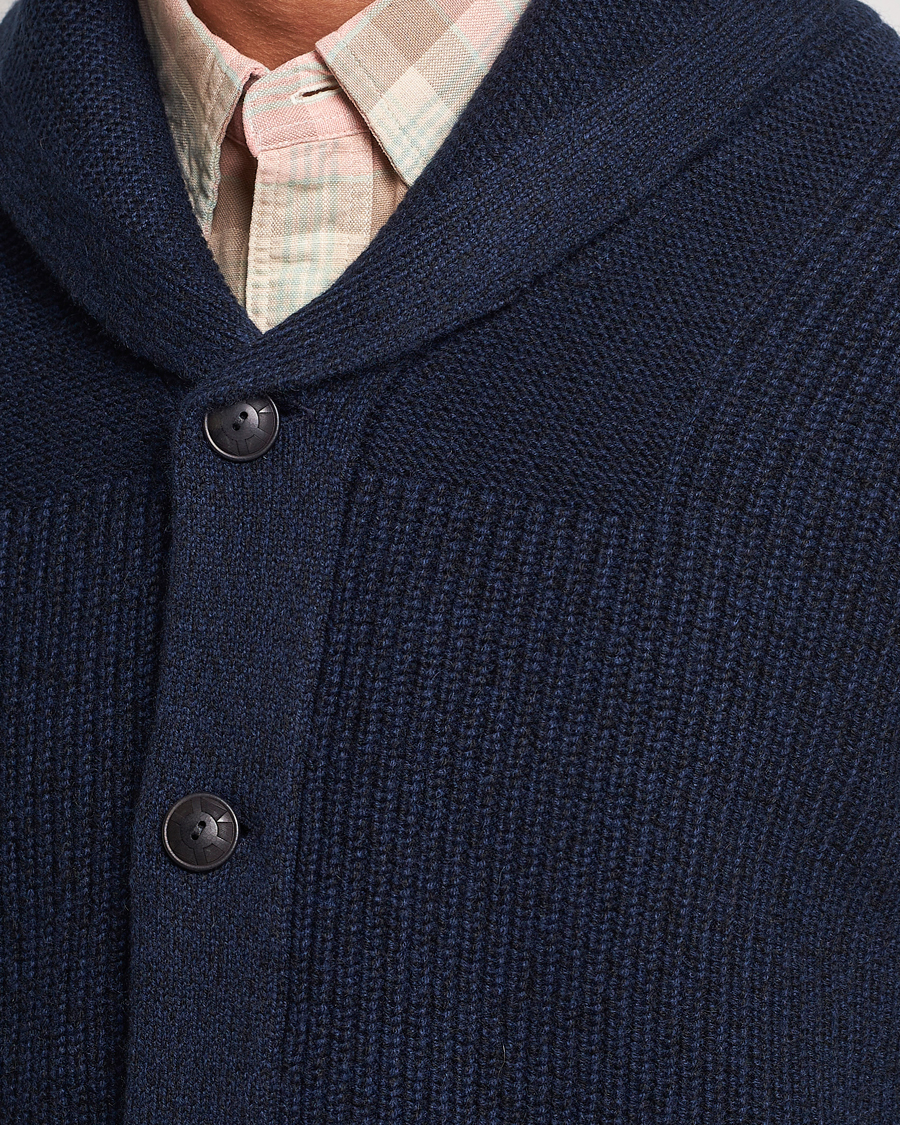 Homme | Pulls Et Tricots | RRL | Recycled Cashmere Shawl Cardigan Navy Heather
