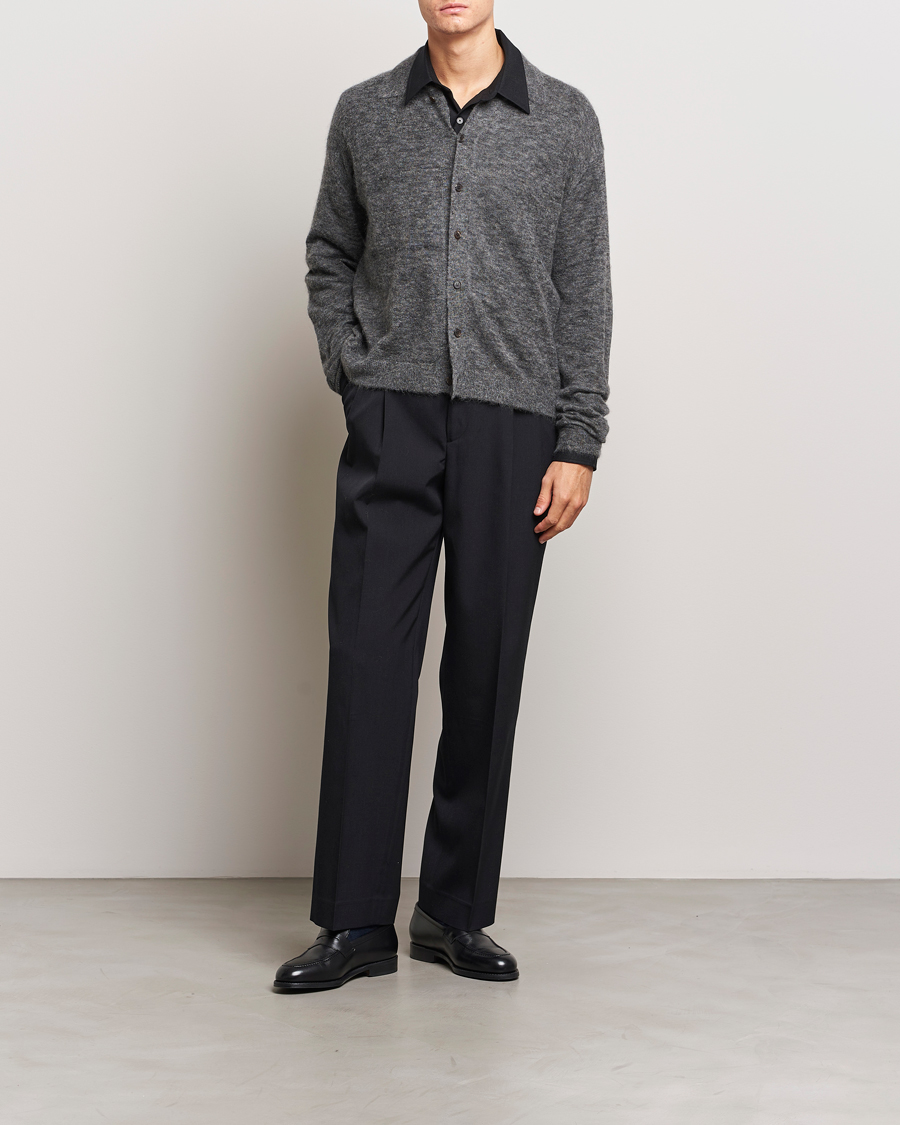 Homme | Pulls Et Tricots | Auralee | Kid Mohair Knit Cardigan Charcoal