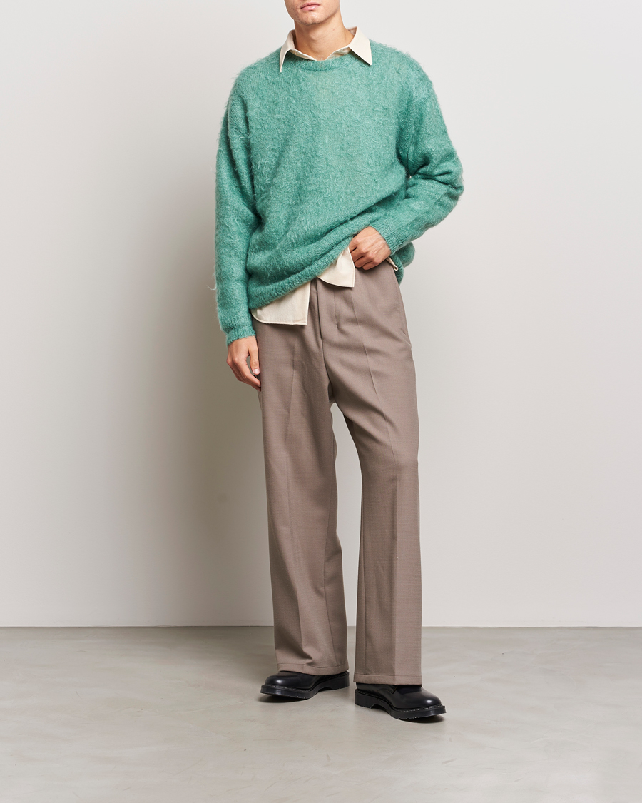 Homme | Pulls Et Tricots | Auralee | Brushed Mohair Pullover Jade Green