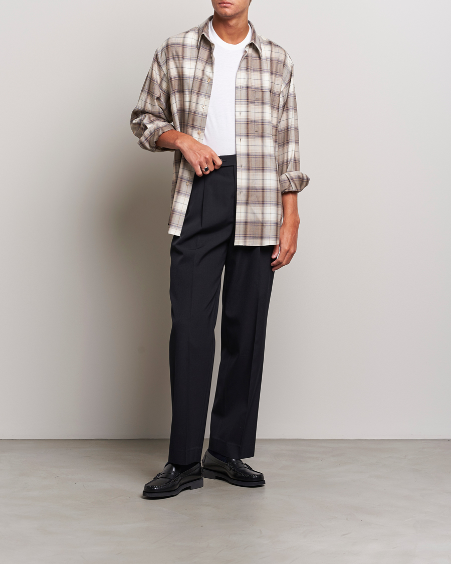 Homme | Chemises | Auralee | Super Light Wool Shirt Brown Check