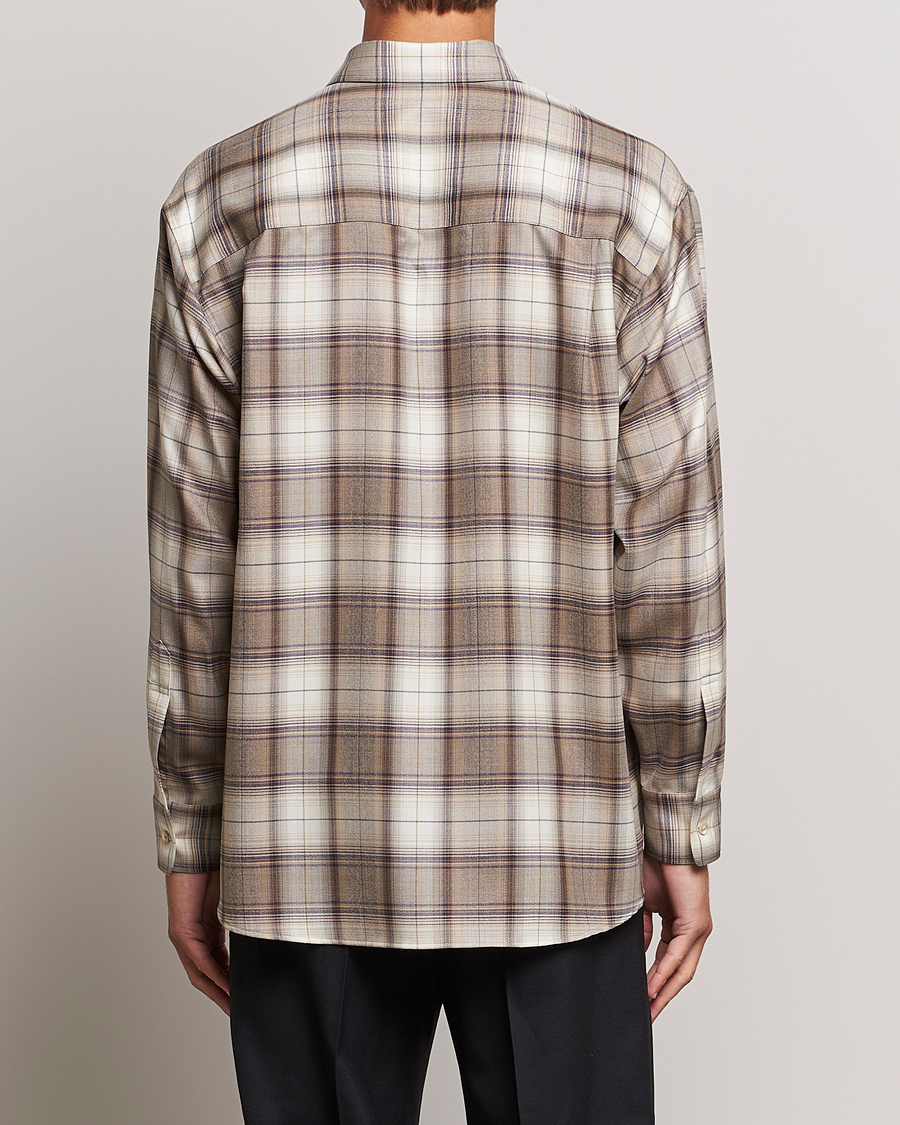 Homme | Chemises | Auralee | Super Light Wool Shirt Brown Check