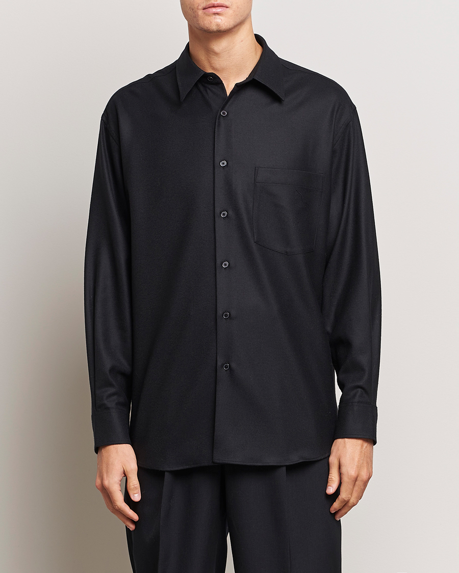 Homme | Soldes | Auralee | Super Light Wool Shirt Black