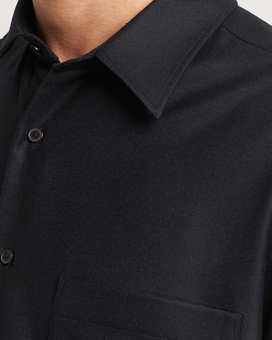 Homme | Chemises | Auralee | Super Light Wool Shirt Black