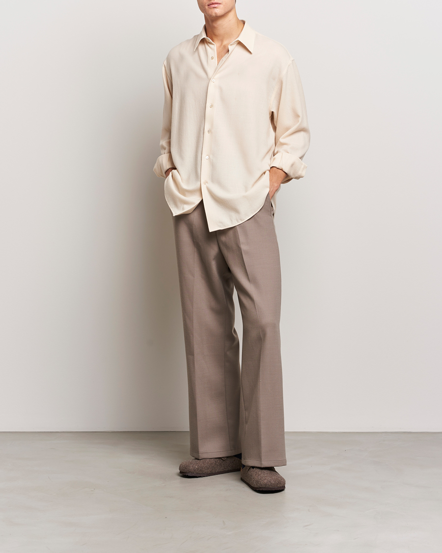 Homme | Chemises | Auralee | Viyella Wool Shirt Ivory