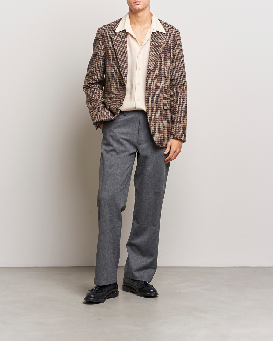 Homme | Blazers | Auralee | Houndstooth Wool Blazer Brown