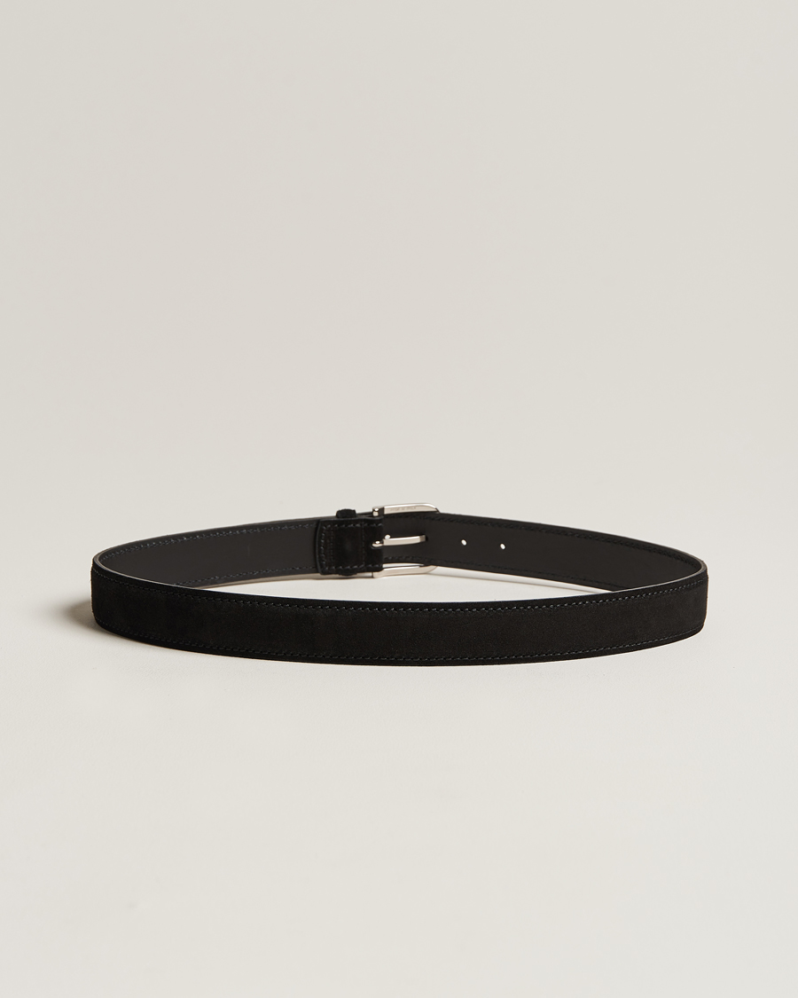 Homme | Orciani Suede Belt 3,5 cm Black | Orciani | Suede Belt 3,5 cm Black