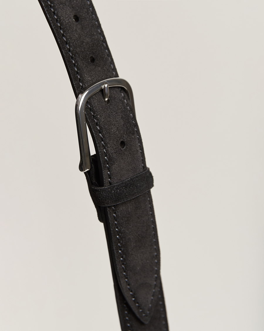 Homme | Orciani Suede Belt 3,5 cm Black | Orciani | Suede Belt 3,5 cm Black