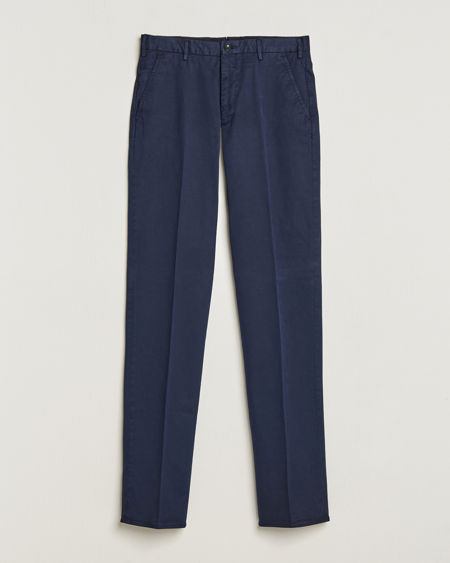 Homme | Pantalons | Incotex | Straight Fit Cotton Chinos Navy