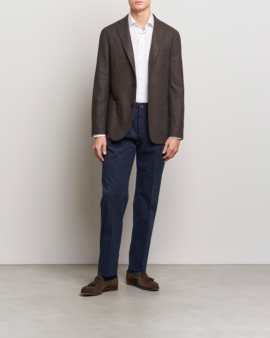 Homme | Pantalons | Incotex | Straight Fit Cotton Chinos Navy