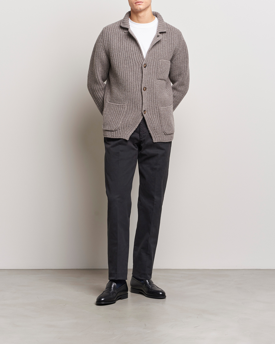 Homme | Pantalons | Incotex | Straight Fit Cotton Chinos Black