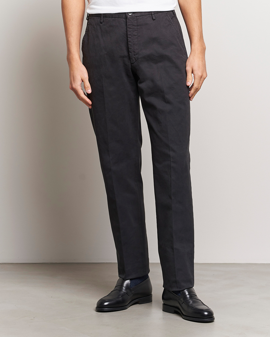 Homme | Pantalons | Incotex | Straight Fit Cotton Chinos Black