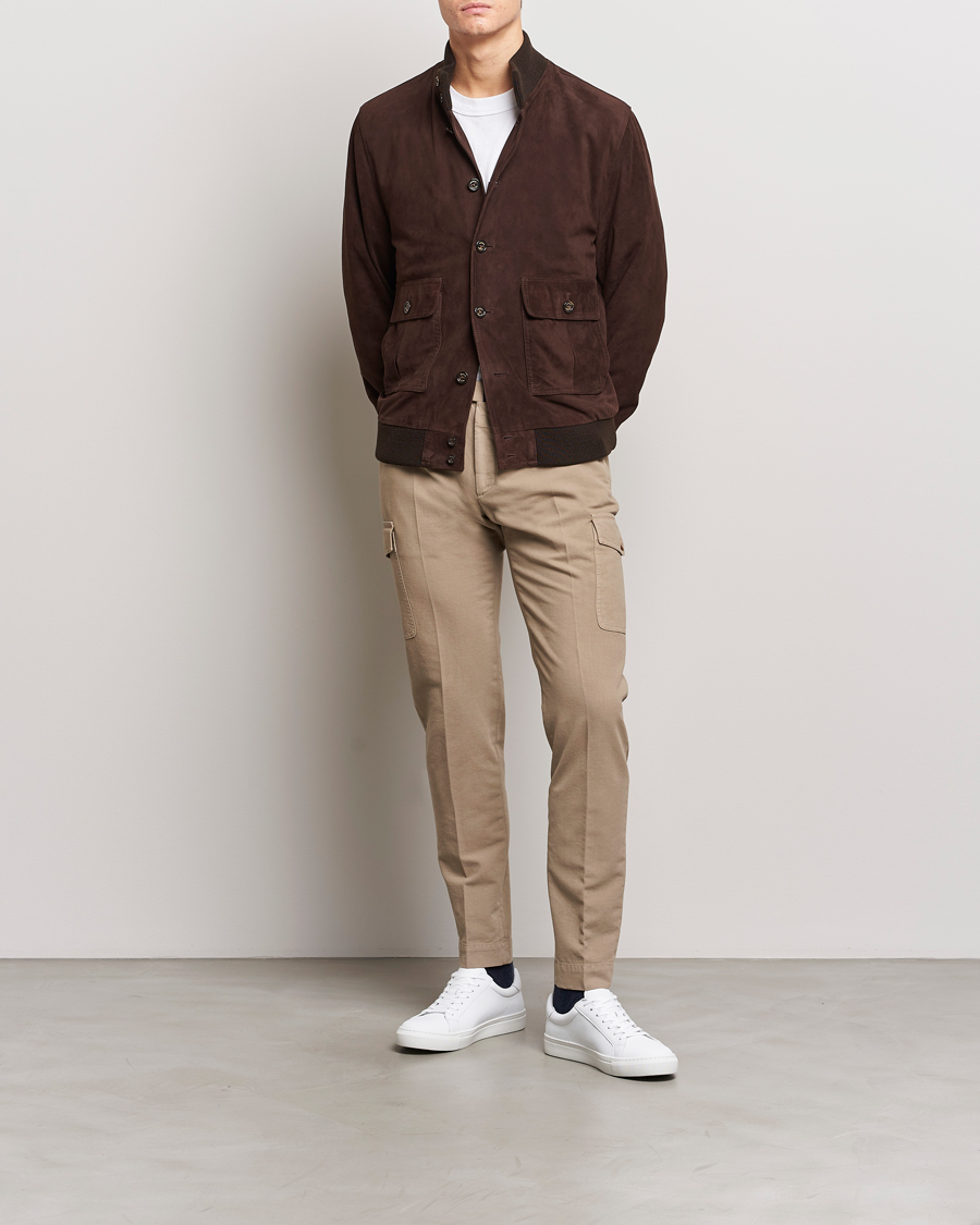 Homme | Pantalons | Incotex | Slim Fit Cotton Cargo Pocket Trousers Beige
