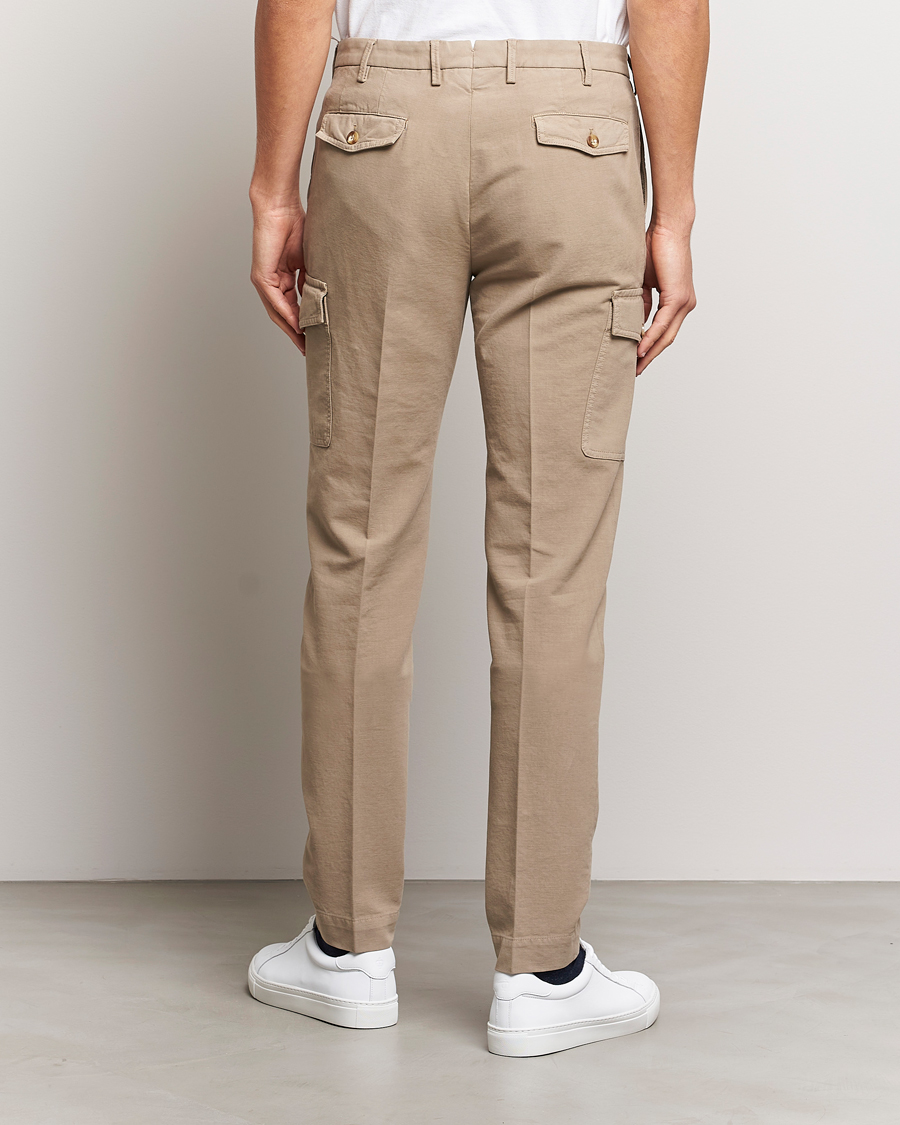 Homme | Pantalons | Incotex | Slim Fit Cotton Cargo Pocket Trousers Beige