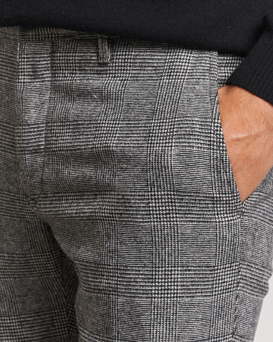 Homme | Pantalons | Incotex | Slim Fit Prince Of Wales Check Pants Grey