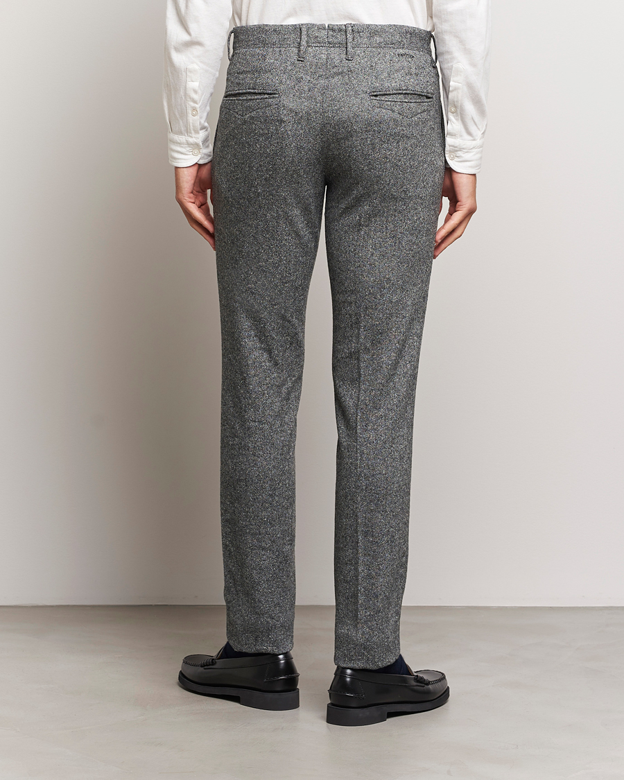 Homme | Pantalons | Incotex | Slim Fit Washed Wool/Silk Slacks Grey Melange