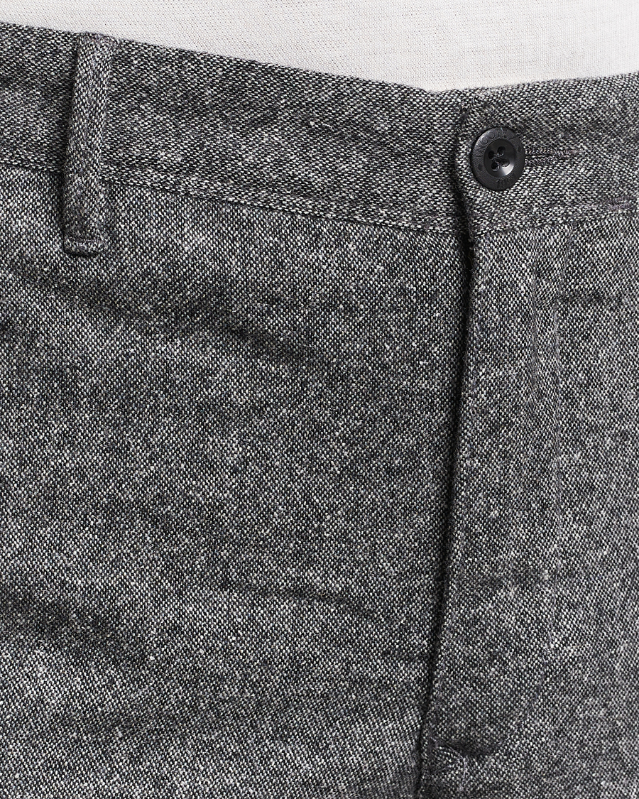 Homme | Pantalons | Incotex | Slim Fit Washed Wool/Silk Slacks Grey Melange