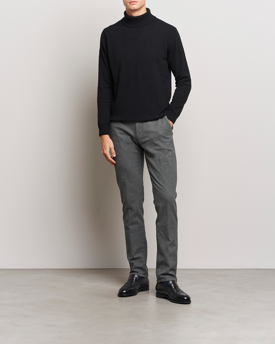 Homme | Pantalons | Incotex | Slim Fit Overdyed Microstructure Slacks Dark Grey