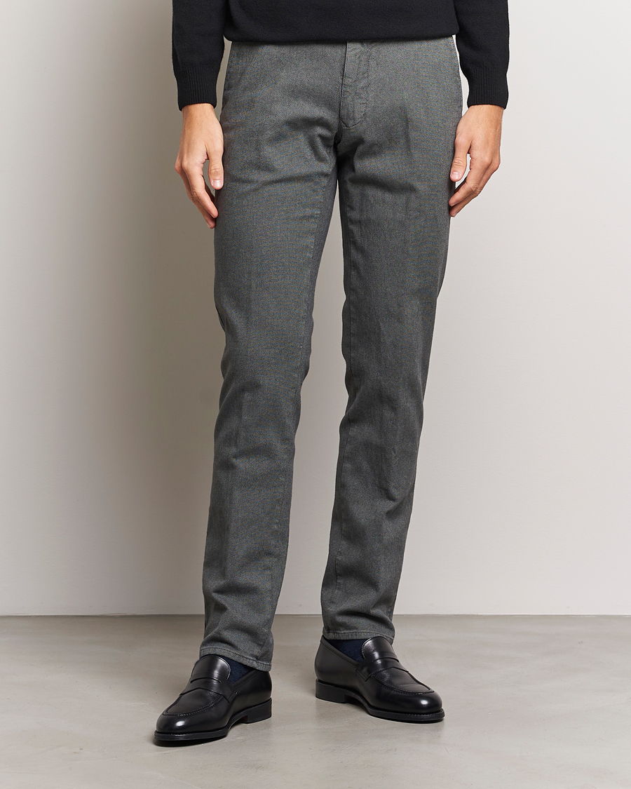 Homme | Pantalons | Incotex | Slim Fit Overdyed Microstructure Slacks Dark Grey