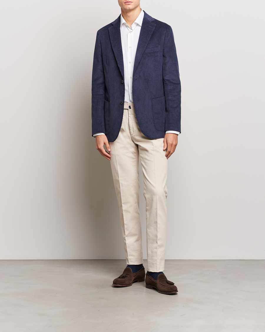 Homme | Blazers | Incotex | Montedoro Unconstructed Corduroy Blazer Navy