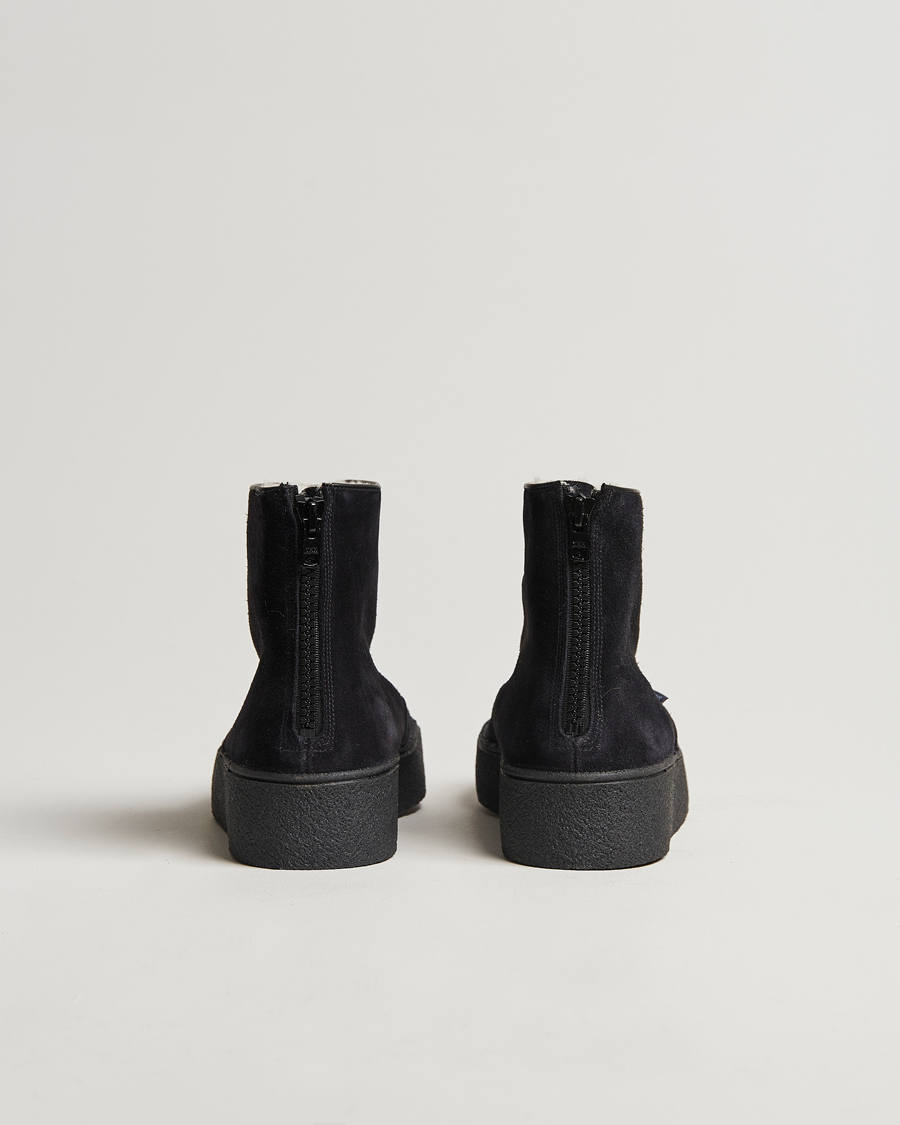 Homme | Bottes | Sanders | Sherling Lined Suede Curling Boot Black