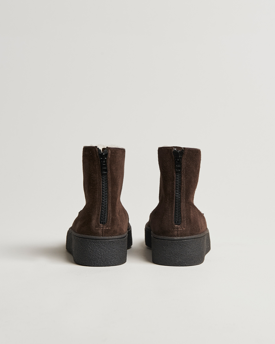 Homme | Bottes | Sanders | Sherling Lined Suede Curling Boot Chocolate