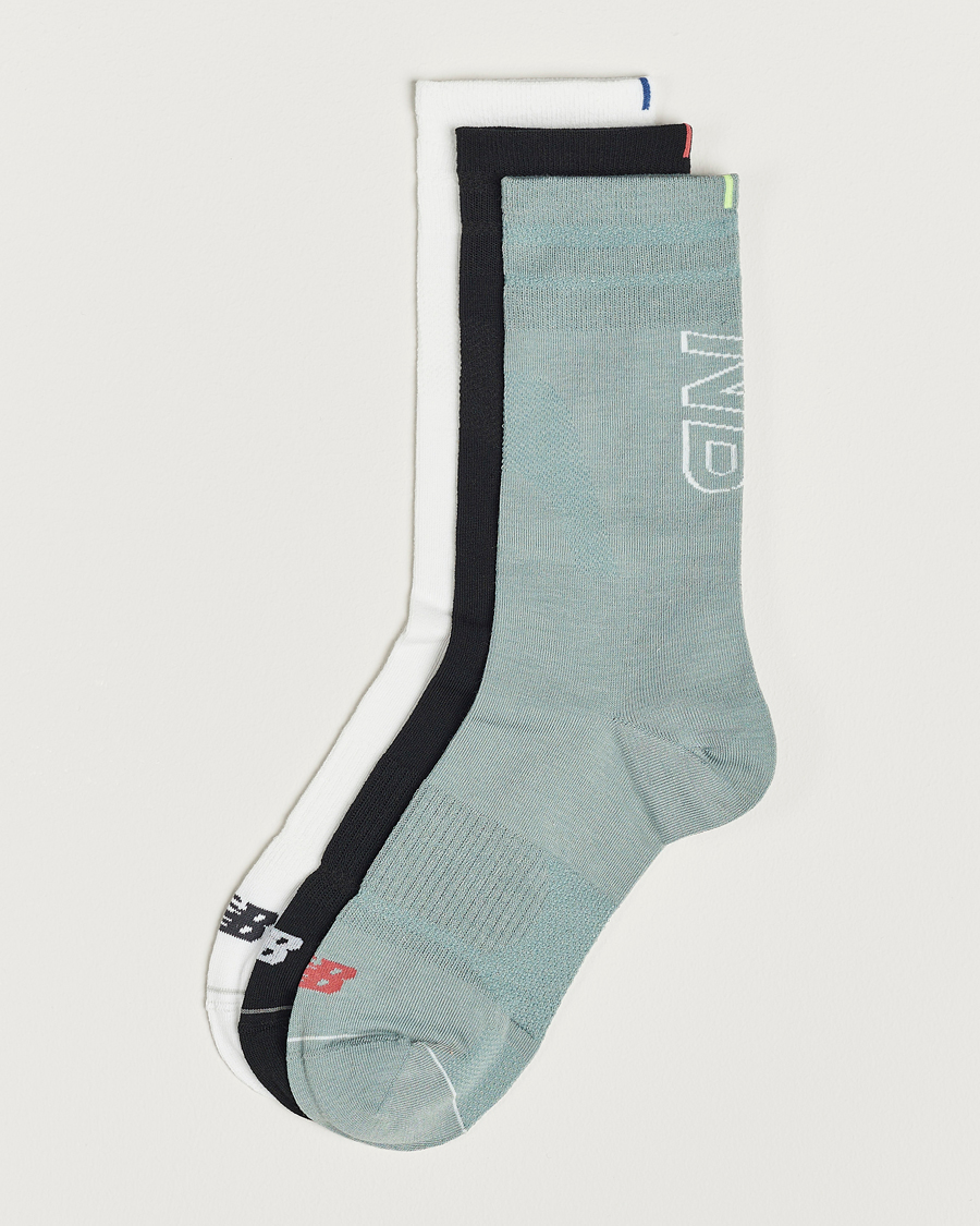 Homme | Sous-Vêtements Et Chaussettes | New Balance Running | 3-Pack Accelerate Running Socks Black/Green/White