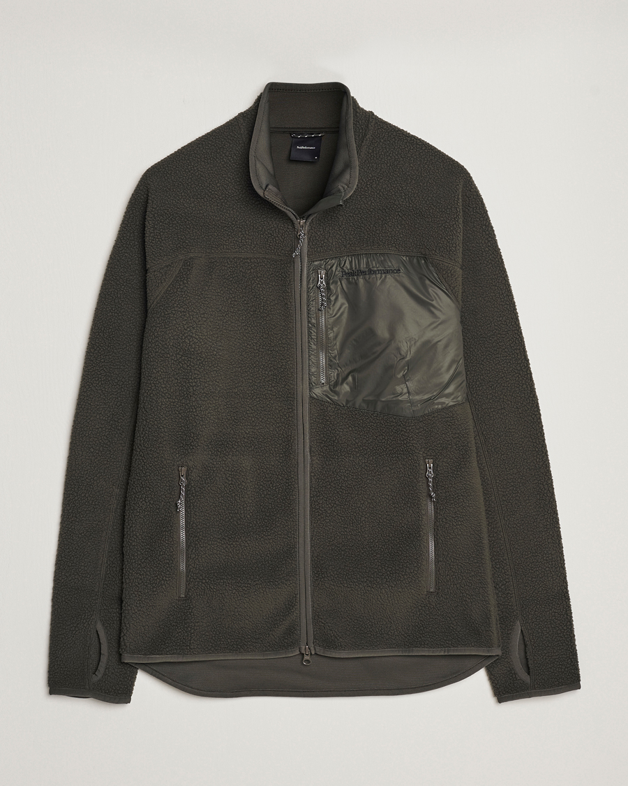 Homme | Pulls Et Tricots | Peak Performance | Pile Full Zip Olive Extreme