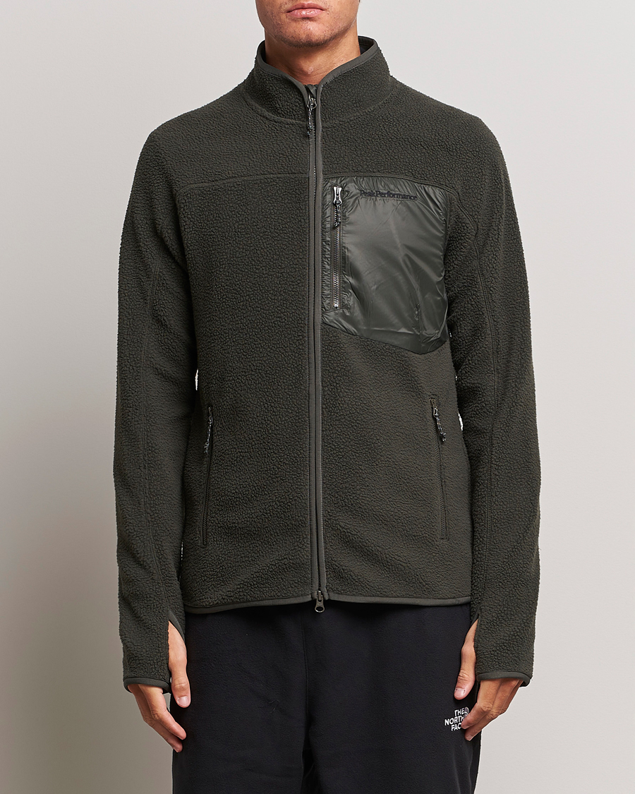 Homme | Pulls Et Tricots | Peak Performance | Pile Full Zip Olive Extreme