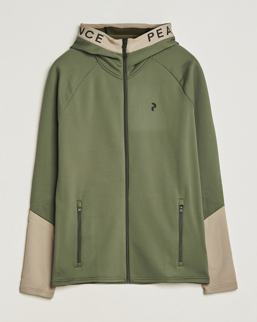Homme | Pulls Et Tricots | Peak Performance | Rider Hooded Full Zip Pine Needle/Avid Beige