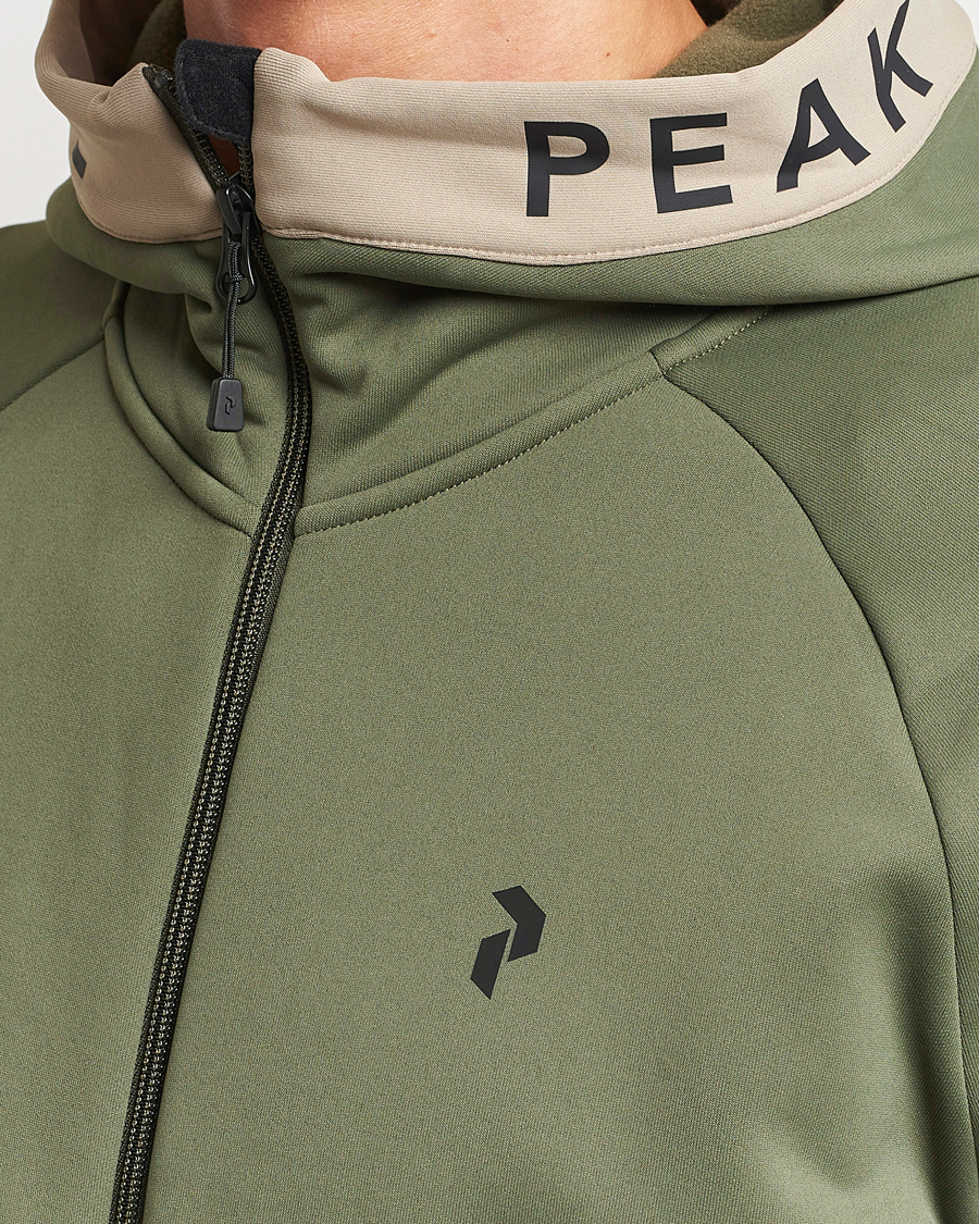 Homme | Pulls Et Tricots | Peak Performance | Rider Hooded Full Zip Pine Needle/Avid Beige