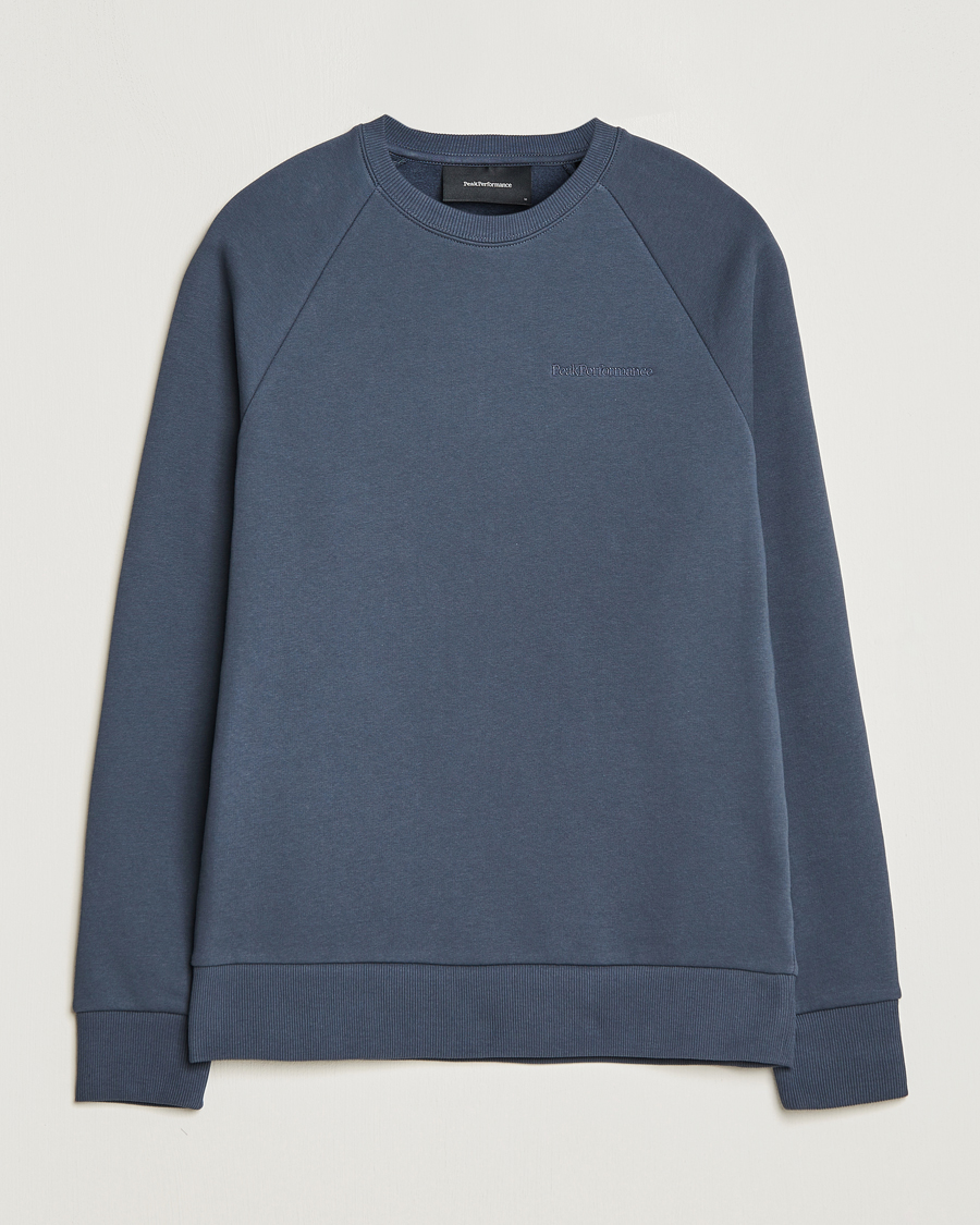Homme | Pulls Et Tricots | Peak Performance | Original Logo Crew Neck Sweatshirt Omber Blue