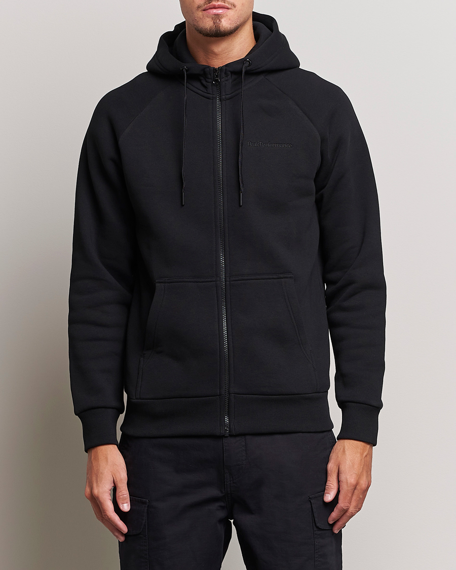 Homme | Pulls Et Tricots | Peak Performance | Original Logo Full Zip Hoodie Black