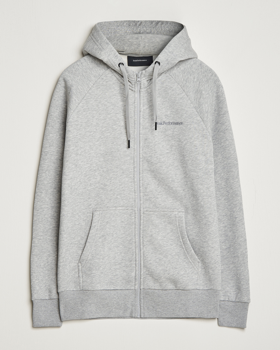 Homme | Pulls Et Tricots | Peak Performance | Original Logo Full Zip Hoodie Grey Melange