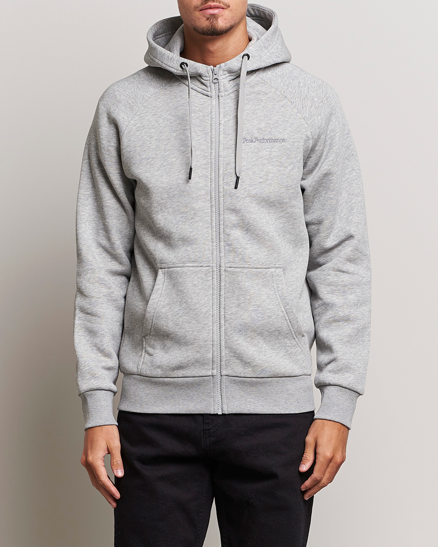 Homme | Pulls Et Tricots | Peak Performance | Original Logo Full Zip Hoodie Grey Melange
