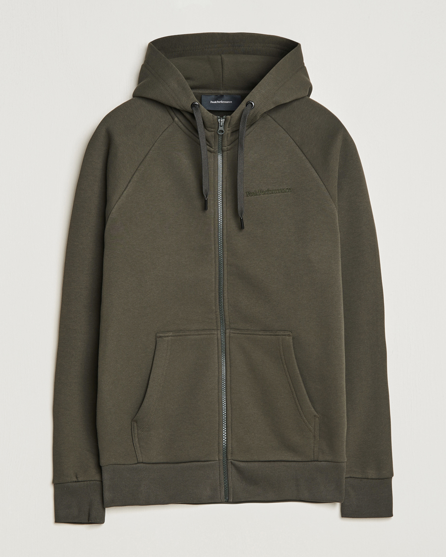 Homme | Pulls Et Tricots | Peak Performance | Original Logo Full Zip Hoodie Olive Extreme