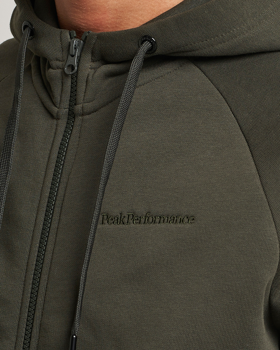 Homme | Pulls Et Tricots | Peak Performance | Original Logo Full Zip Hoodie Olive Extreme