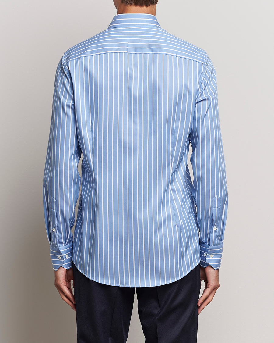 Homme | Chemises | Stenströms | Slimline Striped Cut Away Shirt Blue