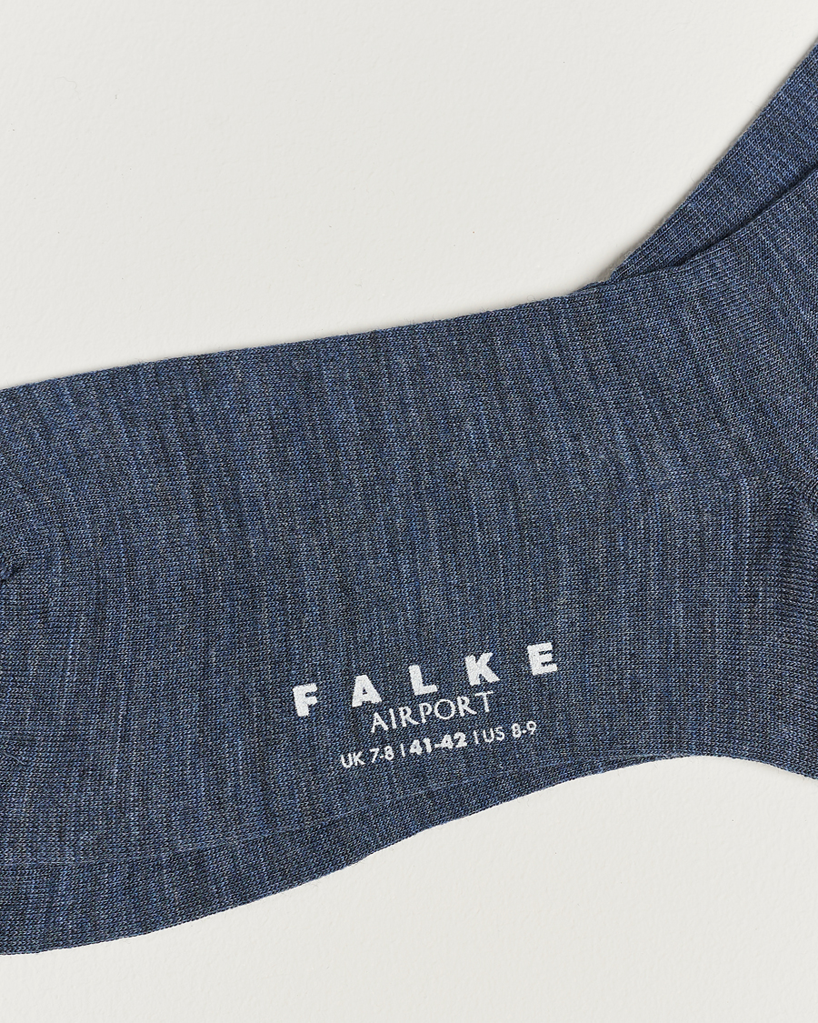 Homme | Chaussettes | Falke | Airport Socks Dark Blue Melange