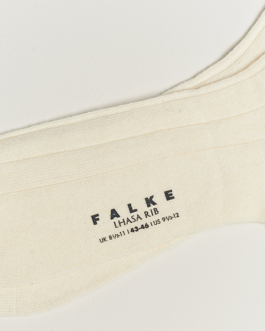 Homme |  | Falke | Lhasa Cashmere Socks Pearl White