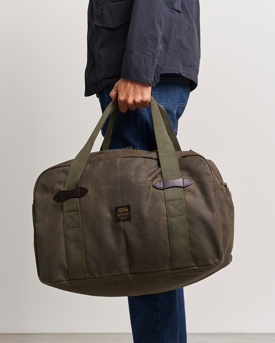 Homme |  | Filson | Tin Cloth Medium Duffle Bag Otter Green