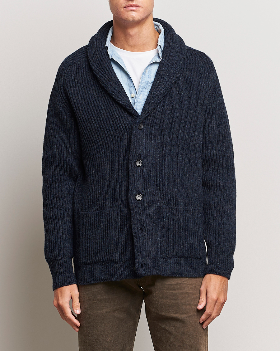 Homme | Pulls Et Tricots | Filson | Bristol Wool Cardigan Dark Navy Heather